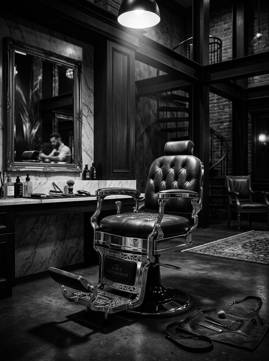 Barber trabajando con precisión en un corte